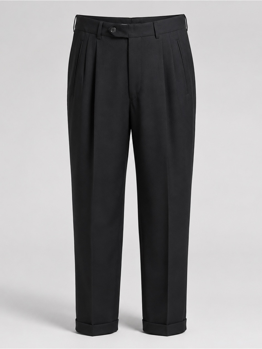 BIOS Gold Collection Men’s Black Wool Pleated Dress Pants R32 Made in Italy